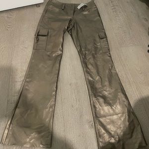 Cache gold leather pants-new